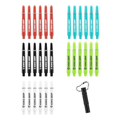 Abbildung von KOTO Dartschäfte Collection Short, 30 Shafts &amp; praktischer Shaft Remover, Nylon Rot, Schwarz, Blau, Weiß, Grün