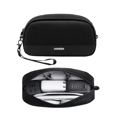 Abbildung von UGREEN Kabeltasche Tech EDC Pouch, Kabel Organiser Tasche, Reise Essentials Organizer, Wasserfest, Interne ReißVerschluss Lagen, FüR Power Bank, LadegeräT, Adapter, Kabel, HDD