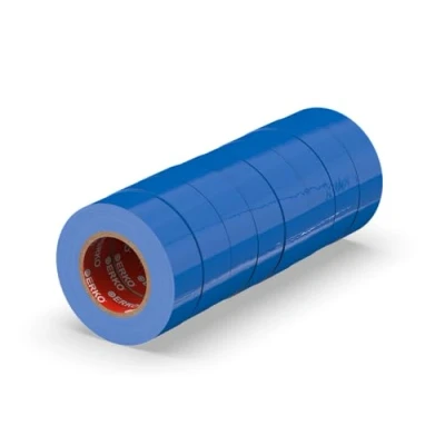 Abbildung von ERKO Isolierband Blau 8er Pack 19mm x 20m PVC, Elektrische Leitungen Reparatur, Hochflexibel mit starker Klebekraft, Chemiebeständig, Wasserfest, Klebeband