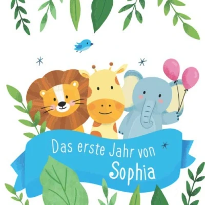 Abbildung von das erste Jahr von Sophia: Babyalbum zum Ausfüllen Baby Tagebuch und Erinnerungsalbum für Lebensjahr