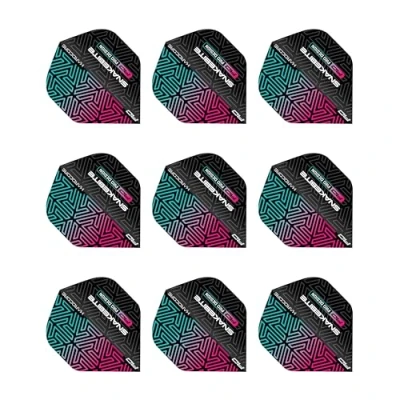 Abbildung von RED DRAGON Peter Wright Snakebite Hardcore Premium Schwarz und Regenbogen Dartflug 3 Set pro Packung (insgesamt 9 Dart Flights)