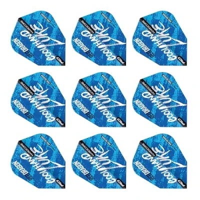 Abbildung von RED DRAGON Luke Humphries World Champion Blue V Standard Dart Flights, 3 Sets pro Packung (9 Flights insgesamt)