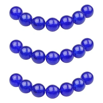 Abbildung von MJDCB Perlen zum Auffädeln 8mm 45 stück Saphirblaue Jade Halbedelsteine mit Loch Lose Runde Steinperlen für Herstellung Schmuck Armbänder Halsketten