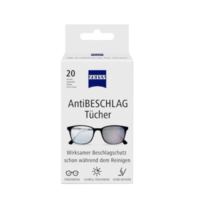 Abbildung von ZEISS AntiBeschlag Tücher 20 Stück für einen lang anhaltenden Beschlagschutz schon während der Reinigung jedes Tuch einzeln verpackt ideal unterwegs oder auf Reisen