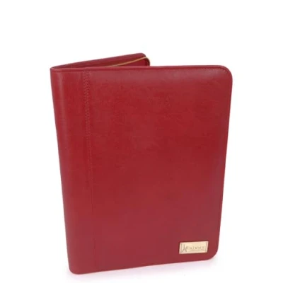 Abbildung von Catwalk Collection Handbags Damen A4 Leder Notizbuchtasche Konferenzmappe mit Reißverschluss Für Tablet und Notizbuch CHLOE Rot