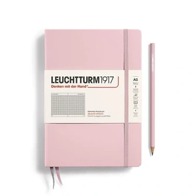 Abbildung von LEUCHTTURM1917 361575 Notizbuch Medium (A5), Hardcover, 251 nummerierte Seiten, Puder, kariert