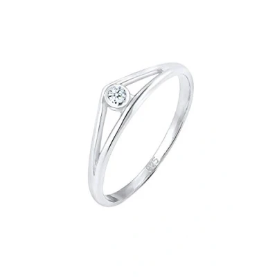 Abbildung von Elli DIAMONDS Trauring »Ring Verlobungsring Geo Diamant (0.03 ct.) 925 Silber«