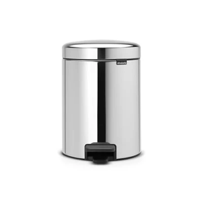 Abbildung von Brabantia Treteimer mit Inneneimer aus Kunststoff, stahl, Brilliant Steel, 5L, Stahl
