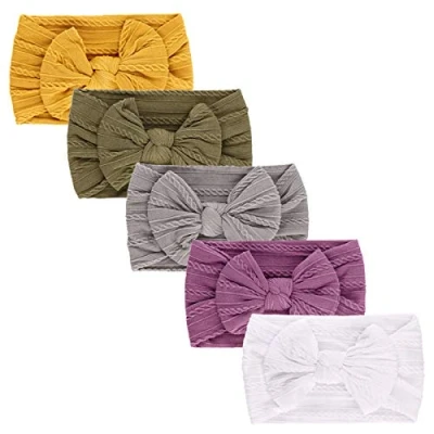 Abbildung von DRESHOW Baby Mädchen Nylon Stirnbänder Neugeborene Kleinkinder Haarbänder und Bögen Kinder Haarschmuck