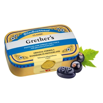Abbildung von Grethers Blackcurrant Gold zuckerhaltig Pastillen Dose