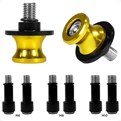 Abbildung von Universal CNC Aluminium Ständeraufnahme Rot M6X1mm,M8X1.25mm,M10X1.25mm Bobbins Montageständer für Yamaha YZF R1 R3 R6 R25 R125 R1000 R6S MT 01 03 09 10 Aprilia RSV4 R