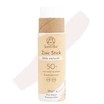 Abbildung von Suntribe Mineralischer Bio Sonnenstift mit Zink LSF 30/30 g, Original Weiß 100% Natürlich, Riffsicher, UV Filter Sehr Wasserfest, Zero Waste Gewinner Beauty Shortlist Awards