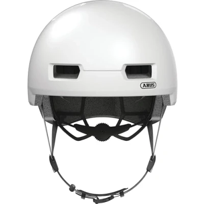 Abbildung von ABUS Stadthelm Skurb ACE Stylischer Fahrradhelm im Alltag, beim Skaten, BMX Fahren oder Longboarden Silber/Weiß, Größe M