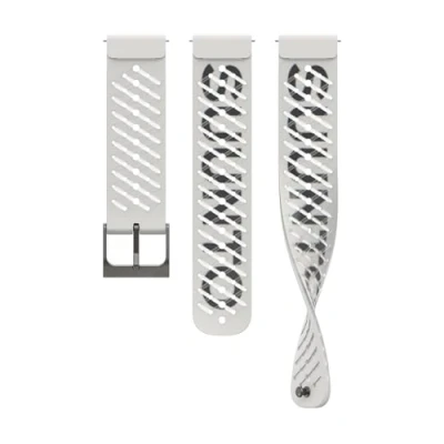 Abbildung von SUUNTO 22 ATH5 Silikon Armband Kompatibel Race, Vertical, 9 Peak Pro, Peak, 5 Watch Strap Weiches Ersatzband 22mm Pearl White S+M