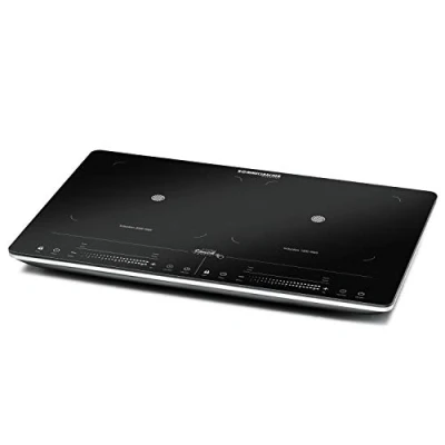 Abbildung von ROMMELSBACHER Doppelkochplatte CT 3420/IN Induktion Glaskeramik, Touch Control, Topferkennung, 10 Leistungsstufen, Temperaturstufen von 60 220 C, Timer, Abschaltfunktion, 3400 Watt