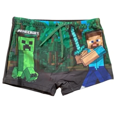 Abbildung von Minecraft Badehose mit elastischem Bund und Schnüren dunkelblau (as3, Numeric, Numeric_116, Regular)