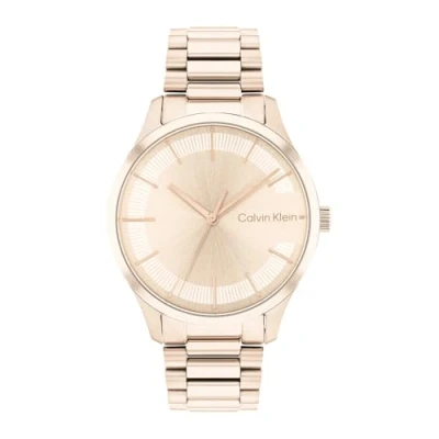 Abbildung von Calvin Klein Analog Quarzuhr Unisex mit Rotgoldfarbenes Edelstahlarmband 25200042