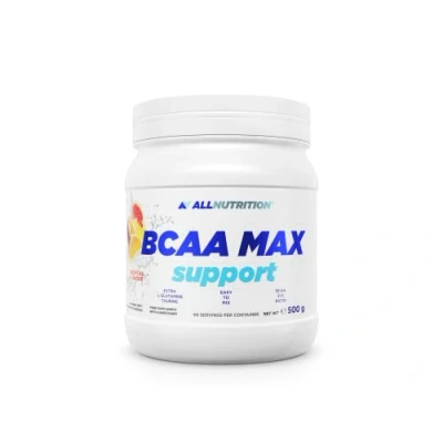 Abbildung von ALLNUTRITION BCAA Max Support Pulver/Kapseln Komplex aus verzweigtkettigen Aminosäuren Glutamin Taurin Leucin Valin Isoleucin Muskelregeneration 500 g