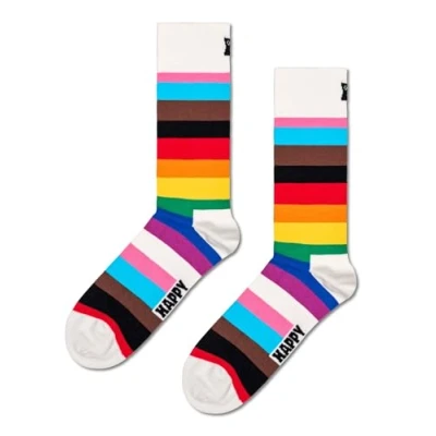 Abbildung von Happy Socks Pride Socken gestreifte farbenfrohe Baumwollsocken LGBTQ Flag