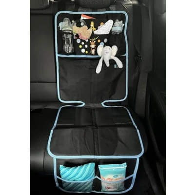 Abbildung von HECKBO Kinder Auto Sitzauflage Organizer Baby Tiere Mama ISOFIX geeignete Unterlage, Sitzschoner zum Schutz Ihrer Autositze geeignet für alle Kindersitze