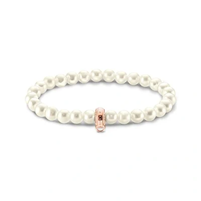 Abbildung von Thomas Sabo Damen Charm Perlenarmband Roségold 925 Sterlingsilber, 750 Vergoldung X0284 428 14