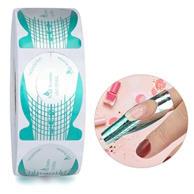 Abbildung von G2PLUS 500 Stück Nagelschablonen Selbstklebende Verlängerungsfolie Modellierschablonen Modellier für künstliche Fingernagel（Grün）