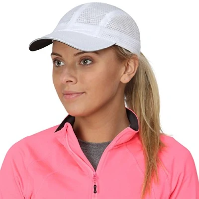 Abbildung von TrailHeads Cap Damen zum Joggen Race Day Performance Cappy Frauen Leichte &amp; Schnell Trocknende Sport Sommer aus Mesh mit Reflektierendem Rand Weiß