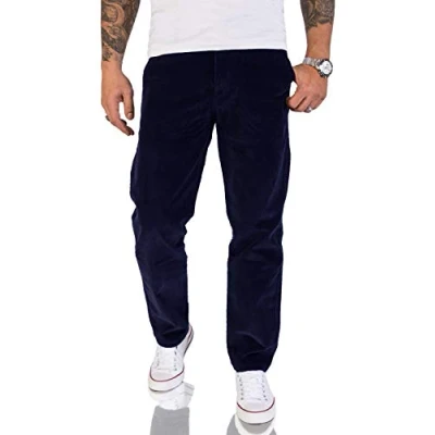 Abbildung von Rock Creek Herren Cord Hose Regular Fit Chino Klassische Hosen Herrenhose Straight Cut Chinos Cordhosen RC 2156 Navy W38 L34