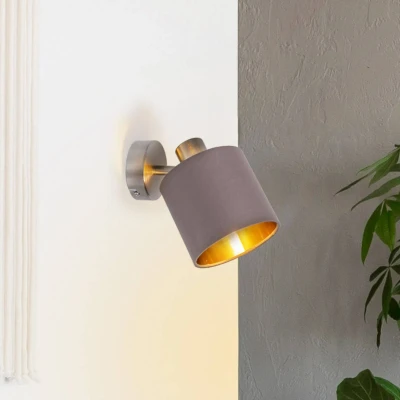 Abbildung von näve Wandleuchte »Maron«, 1 flammig, Leuchtmittel E14 ohne Leuchtmittel, max. 40W, wechselbar, Material: Stahl, Textil
