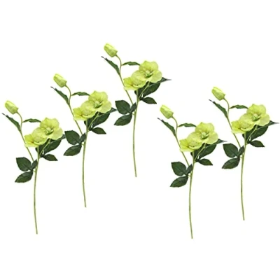 Abbildung von Flair Flower Helleborus Christrosenzweig 5er Kunstblume Seidenblumen Floristik Einzelblume Stielblume Einzelzweig einzelner Stiel Kunst Dekoblume Blumen Blumendeko,Rosa,021114WRS,57x12x5cm