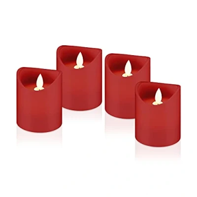 Abbildung von Goobay 66520 LED Kerze mit Timerfunktion / Warmes Licht Stumpenkerze Echtwachskerzen flackernde Flamme Elektrische Kerzen Adventskerzen 12,5 cm hoch Weiß