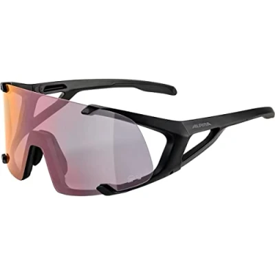 Abbildung von ALPINA HAWKEYE QV Kontrastverstärkende, Selbsttönende &amp; Beschlagfreie Sport Fahrradbrille Mit 100% UV Schutz Für Erwachsene, black matt, One Size