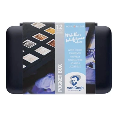 Abbildung von Royal Talens Van Gogh Aquarell Pocket Box Metallic Edition mit 12 halben Schalen