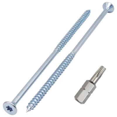 Abbildung von SKIR&#039;CO (10 Stück) Holzschrauben aus verzinktem Stahl 6,0 x 150 mm, Torx Senkkopfschrauben, Spanplattenschrauben, Teilgewinde
