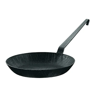 Abbildung von RÖSLE Bratpfanne Schmiedeeisern Serie 1888, Hochwertige, mit hohem Rand für knusprige Bratkatoffeln und kurzgebratenes Fleisch, Grill Induktionsgeeignet, hoch 28 cm, Schwarz