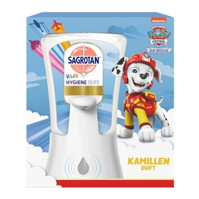 Abbildung von Sagrotan No Touch Kids Hygiene Seife Starter Set Automatischer Seifenspender inkl. Nachfüller Kamille 1 x 250 ml Handseife