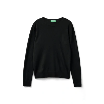 Abbildung von United Colors of Benetton Merino CREW NECK Strickpullover Strickpullover, Damen, Größe: 34, Black