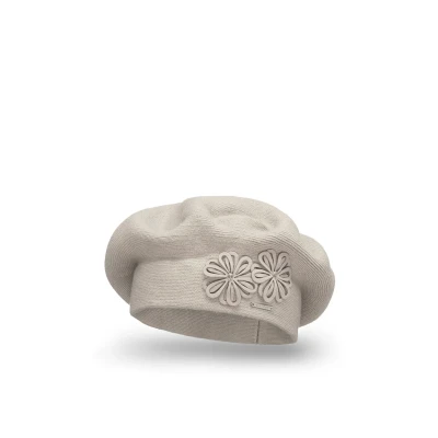 Abbildung von VIVISENCE Damen Baskenmütze Warm Und Gemütlich Wintermütze An Winter Herbst Warme Dick Strickmütze, Kopfbedeckung Eleganter Klassisch Mütze Für Frauen Modell 7007, Beige,Einheitsgröße