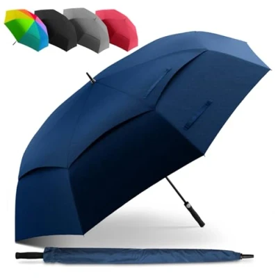 Abbildung von STYNGARD XXL Regenschirm Groß Sturmfest [Ø 130 cm] Golfschirm mit Doppelbespannung für maximalen Wind und Regenschutz Modell 2 Personen BELFAST