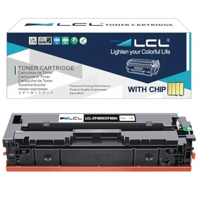 Abbildung von LCL Kompatibel Tonerkartusche 201X CF400X CRG 22 High Yield (1 Stück Schwarz) Ersatz für HP Color Laserjet Pro M252 M252dw M252n MFP M274 M274n M277 M277dw M277n M277c6