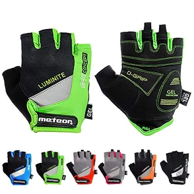 Abbildung von meteor radhandschuhe MTB Handschuhe Herren Gel fahrradhandschuhe Mountainbike Radsport Damen Radsporthandschuhe Downhill Fahrrad Kinder (XL, Schwarz)