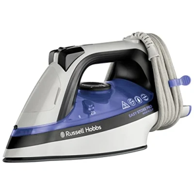 Abbildung von Russell Hobbs Dampfbügeleisen [platzsparende Kabelaufbewahrung] Bügeleisen Wrap &amp; Clip (2400W, 180 g Extra Dampfstoß, 320ml Wassertank,Keramik Bügelsohle, Selbstreinigungsfunktion)26730 56