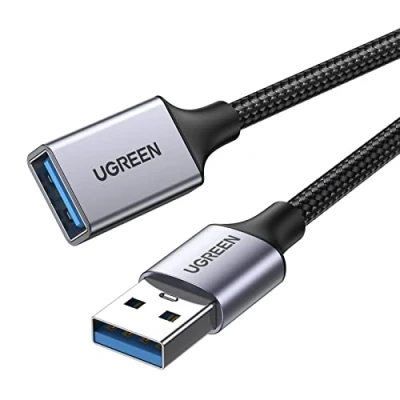 Abbildung von UGREEN USB Verlängerung 3.0 5Gbps Verlängerungskabel A auf Extension Cable mit Nylonkabel und Aluminiumgehäuse für Stick Maus Kopfhörer Hub Drucker Webcam PS4/5 usw. (3m)