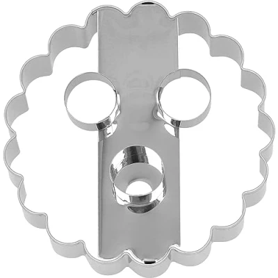 Abbildung von Birkmann, Linzer mit 3 Löchern, Ausstechform zum Ausstechen und Dekorieren von Plätzchen, Marzipan Fondant, Edelstahl, spühlmaschinengeeignet, Größe: 10 cm…