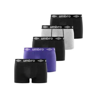 Abbildung von Boxershorts Herren 100% Baumwolle, Unterhosen Männer, Atmungsaktiv (5er Pack), Schwarz/Blau/Grau, XL