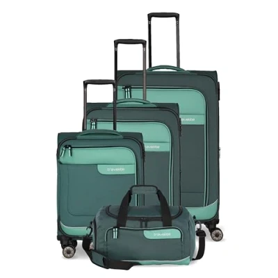 Abbildung von Travelite Viia Kofferset 3 tlg. Eukalyptus Koffer mit 4 Rollen Weichgepäck