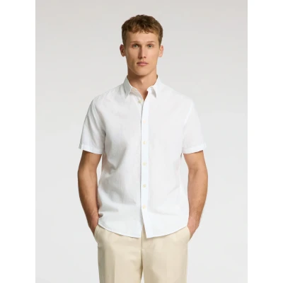Abbildung von SELECTED HOMME Kurzarmhemd »SLHREG SUN SHIRT SS NOOS«, mit Leinen