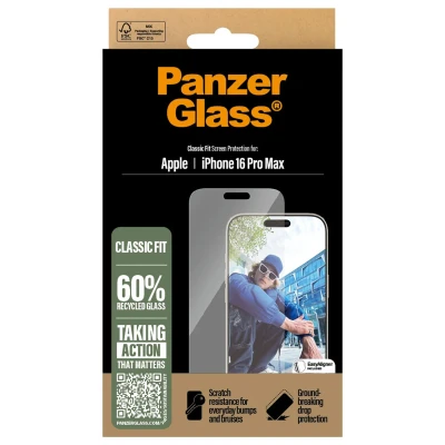 Abbildung von Apple iPhone 16 Pro Max Panzerglas PanzerGlass Anti Bacterial Displayschutzfolie Antibakterieller Screen Protector für das