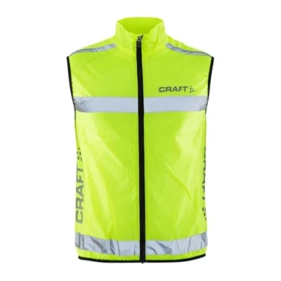 Abbildung von Craft Windweste Visibility Vest (Gr.S XXL), Warnweste Unisex mit Reißverschluss, Fahrradweste, Laufweste, Reflektierend, L