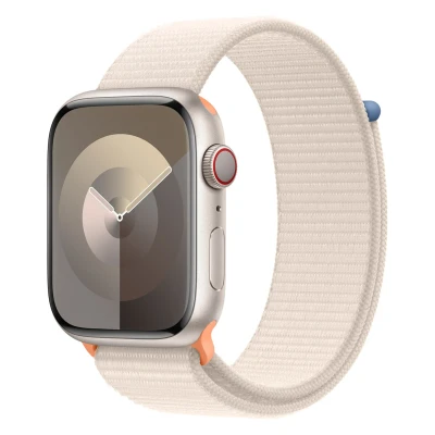 Abbildung von Apple Watch Armband Original Stoff Beige Geeignet für Series 1 9 / SE Ultra (2)